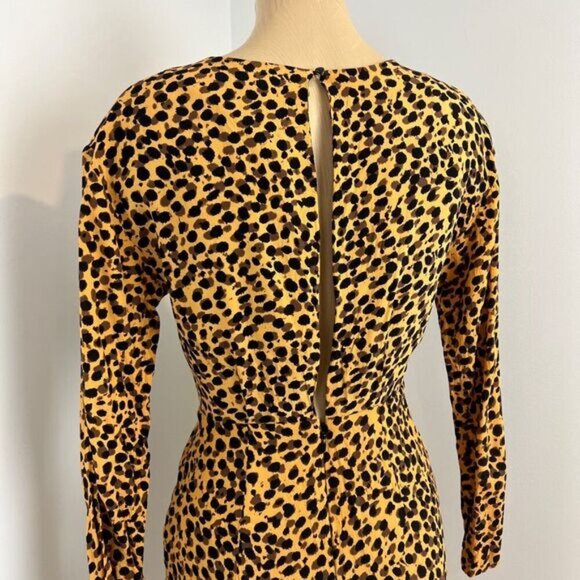 Stockholm Atelier & Other Stories Women's 2 Cheetah Yellow Black Bodycon Dress - Picture 3 of 16